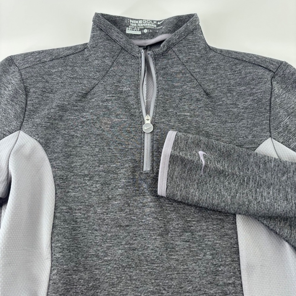 Nike Golf Tour Performance Pullover Womens S Grey 1/4 Zip Dri-FIT Top heathered
